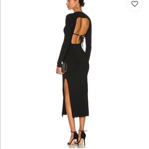 Long sleeve backless black midi dress from Shona Joy